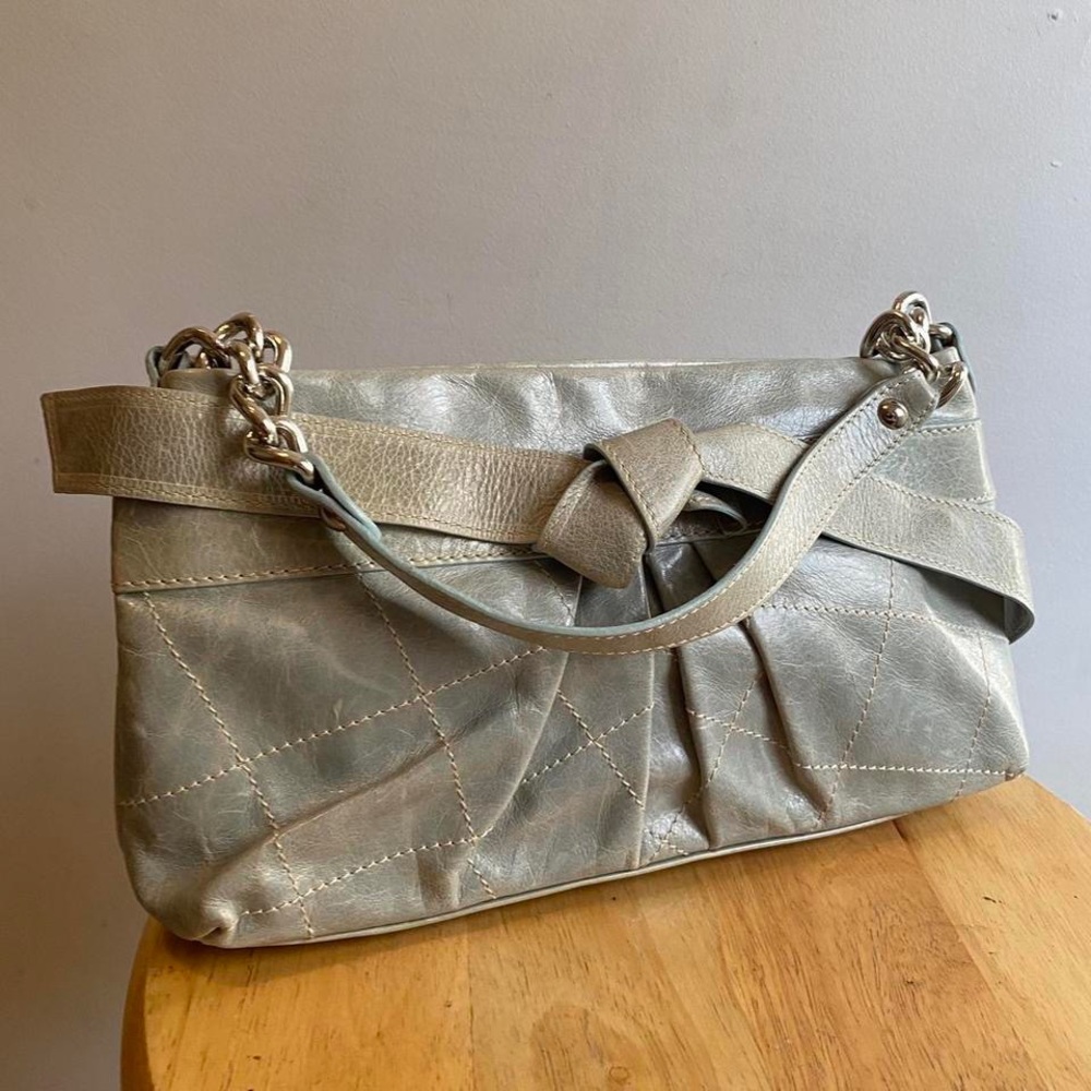 Light blue / green Roberta Gandolfi shoulder bag with chain strap
